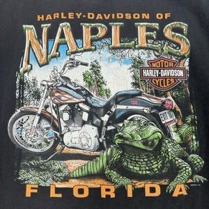 Harley Davidson Shirt Mens XXL Naples Florida Alligator Beach HD Authentic Basic